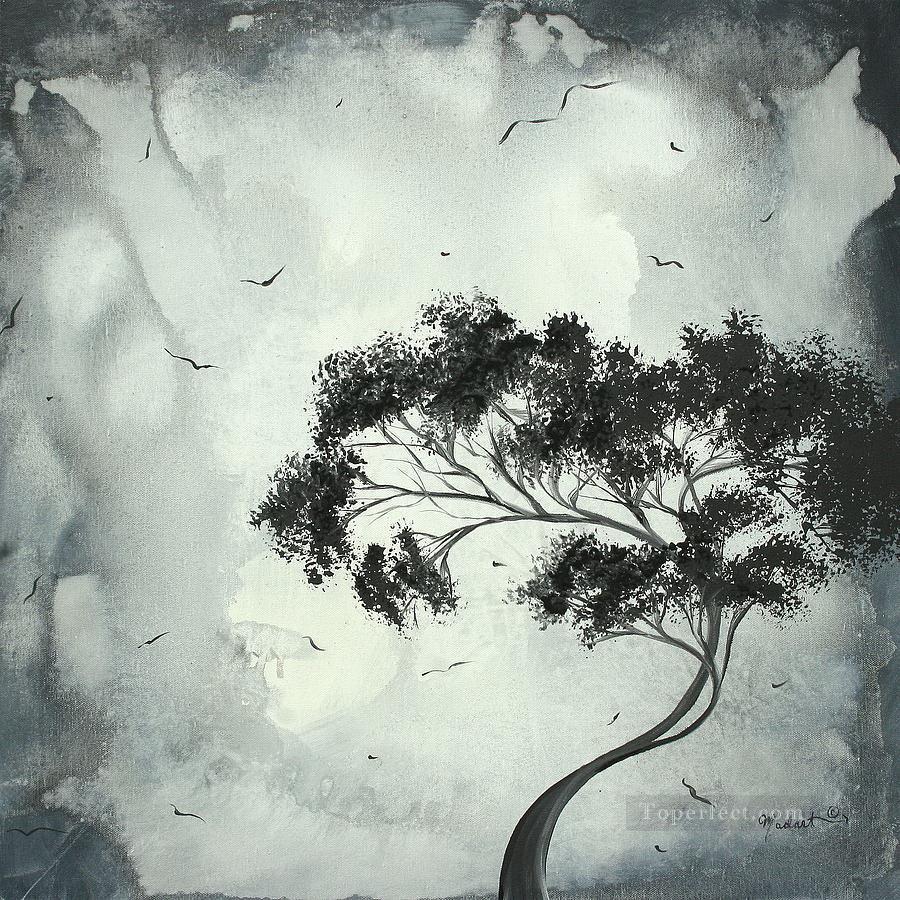 black and white tree and birds Oil Paintings